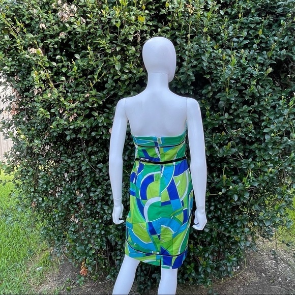 💋MAGGY London 70’s Psychedelic Funky Vintage Look Strapless Dress Size 10 - Picture 6 of 12